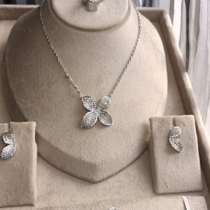 Parure fleur zircon