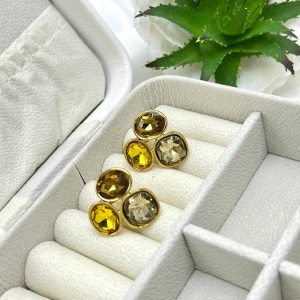 Boucles d'oreilles cristal marron