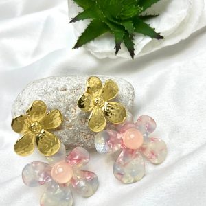 Boucles d'oreilles Floral rose