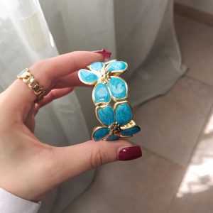 Manchette Floral bleu